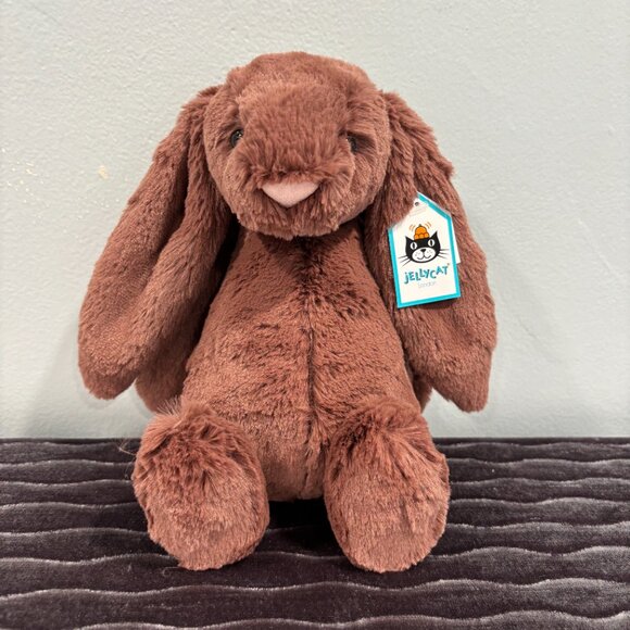 RARE Jellycat Medium Bashful Fudge Bunny BNWT - Picture 2 of 6